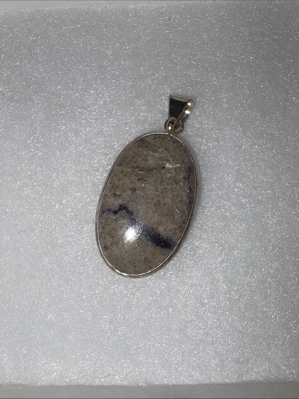 Sterling Silver plated stone Oval Pendant